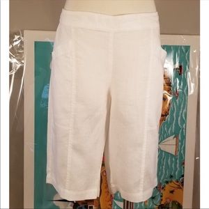 ❤️Eileen Fisher white linen, long short!! EUC!!❤️